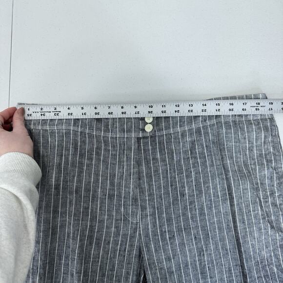 Gerry Weber Womens Pants 18 Blue 100% Linen Striped Trouser Beachy Nautical - Picture 3 of 14